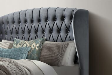 An image for Isabella Velvet Ottoman Bed