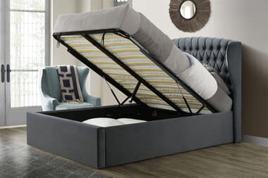 An image for Isabella Velvet Ottoman Bed