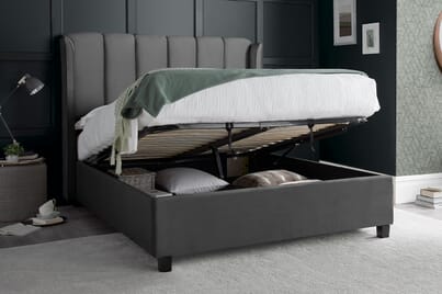 An image for Eleanor Velvet Ottoman Bed