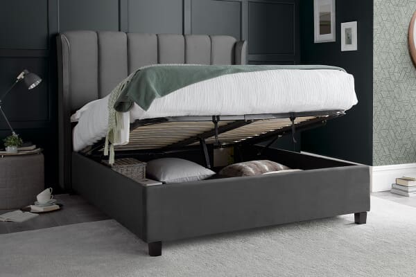 An image for Eleanor Velvet Ottoman Bed