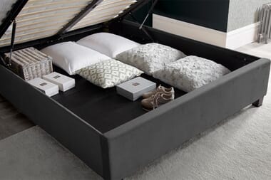 An image for Eleanor Velvet Ottoman Bed