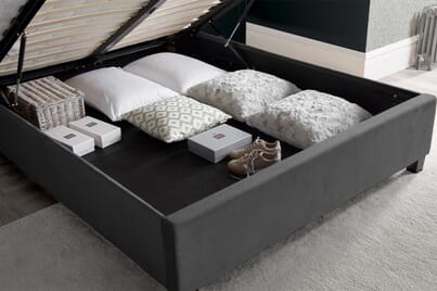 An image for Eleanor Velvet Ottoman Bed