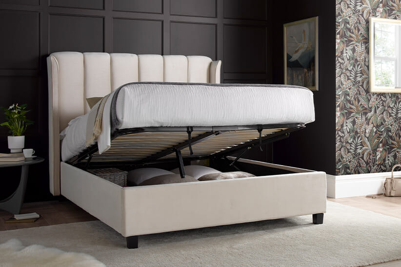 An image for Eleanor Velvet Ottoman Bed