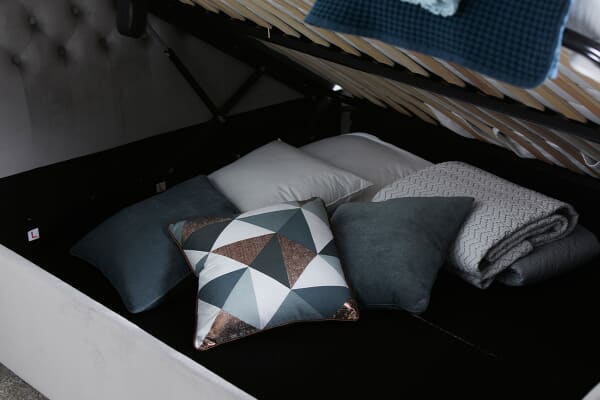 An image for Charlotte Velvet Ottoman Bed