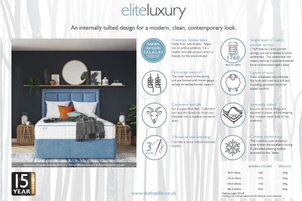An image for Dunlopillo Elite Luxury 1760 Latex Hybrid Mattress