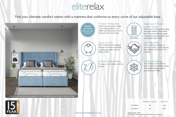 An image for Dunlopillo Elite Relax Adjustable Latex Mattress