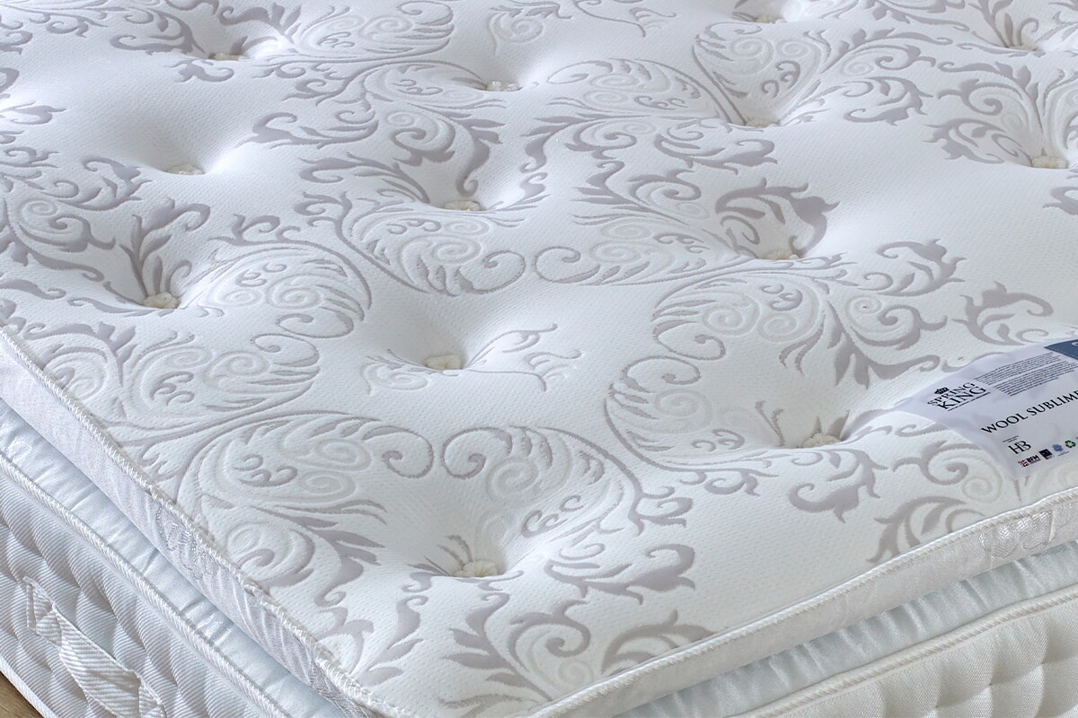Spring King® Wool Sublime 2000 Pillow Top Mattress + Premium Divan Bed An image for Spring King® Wool Sublime 2000 Pillow Top Mattress + Premium Divan Bed
