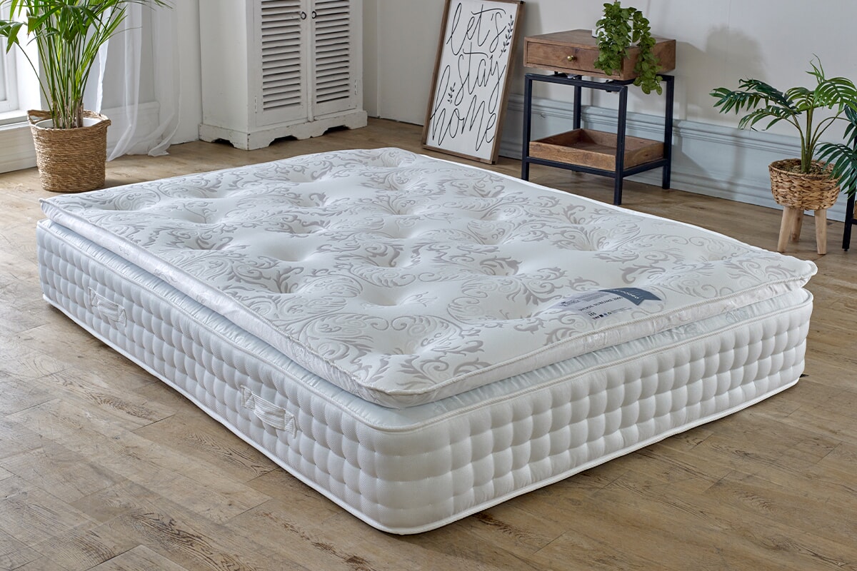 Spring King® Wool Sublime 2000 Pillow Top Mattress + Premium Divan Bed An image for Spring King® Wool Sublime 2000 Pillow Top Mattress + Premium Divan Bed