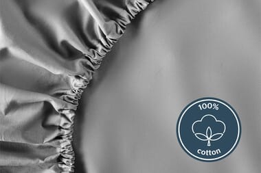 An image for Silentnight Pure Cotton Fitted Sheet - Charcoal