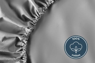 An image for Silentnight Pure Cotton Fitted Sheet - Charcoal