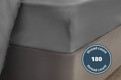 An image for Silentnight Pure Cotton Fitted Sheet - Charcoal