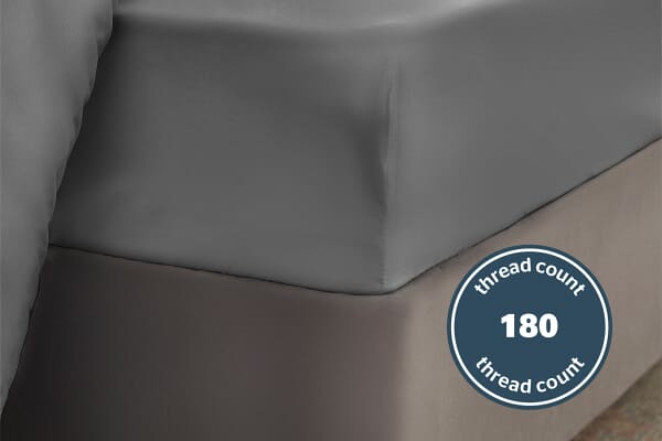 An image for Silentnight Pure Cotton Fitted Sheet - Charcoal
