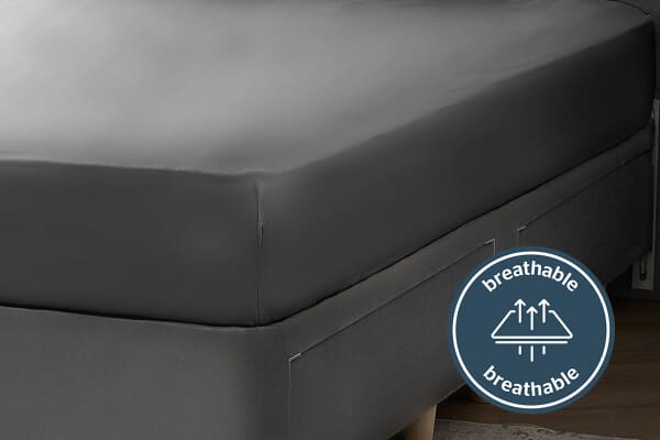 An image for Silentnight Pure Cotton Fitted Sheet - Charcoal