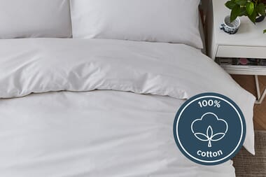 An image for Silentnight Pure Cotton Duvet Cover Set - White