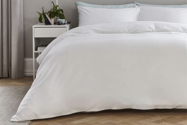 An image for Silentnight Pure Cotton Duvet Cover Set - White