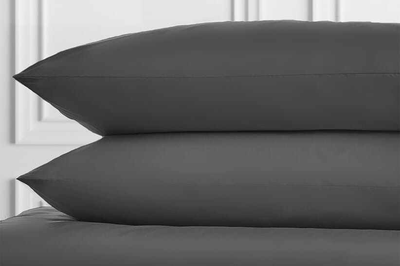 An image for Silentnight Pure Cotton Pillowcase Pair - Charcoal