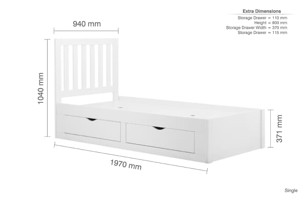 An image for Birlea Appleby Wooden Kids Storage Bed