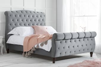 A product image for the Colorado Grey Fabric Bed
