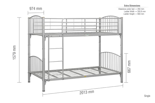 An image for Birlea Corfu Metal Kids Bunk Bed