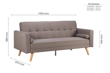 An image for Birlea Ethan Grey Large Sofa Bed