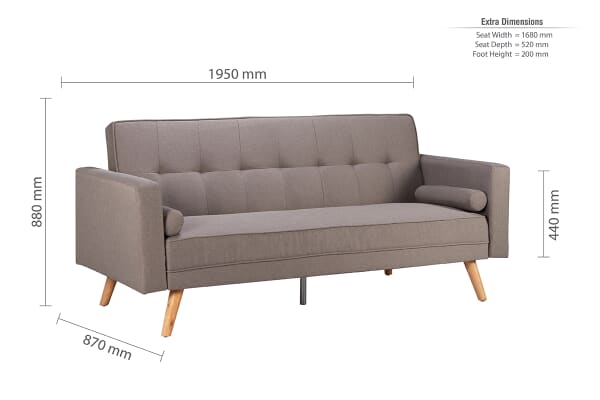 An image for Birlea Ethan Grey Large Sofa Bed
