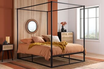 A product image for the Farringdon Black Metal 4 Poster Bed
