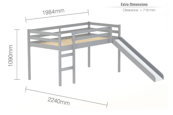 An image for Birlea Frankie Midi Sleeper Kids Slide Bed