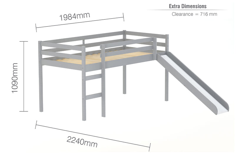 An image for Frankie Midi Sleeper Kids Slide Bed