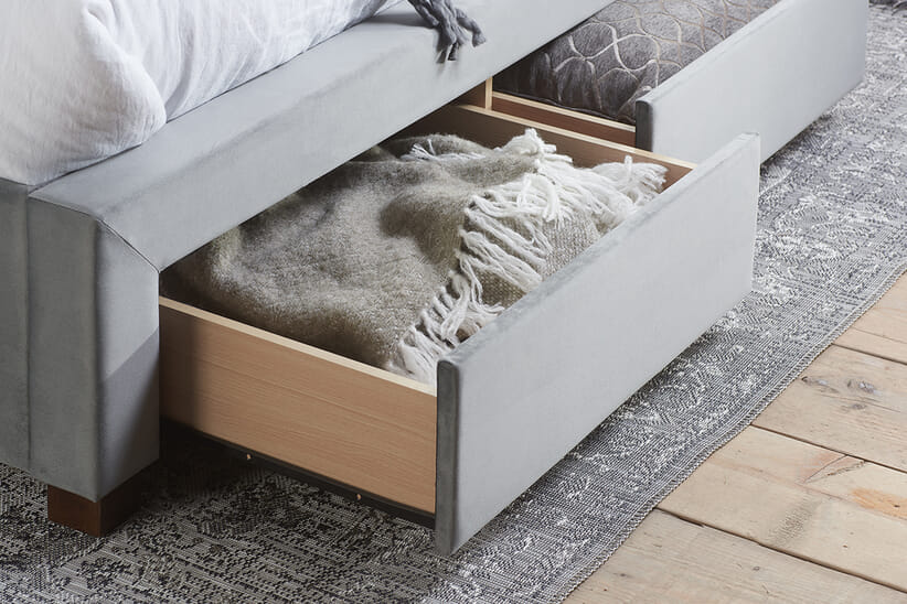 An image for Hope Grey Velvet Storage Bed