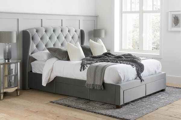 An image for Birlea Hope Grey Velvet Storage Bed