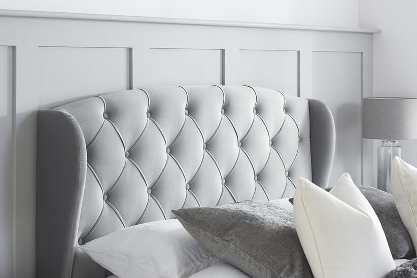 An image for Hope Grey Velvet Storage Bed