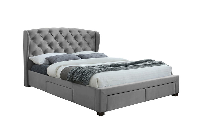 An image for Hope Grey Velvet Storage Bed