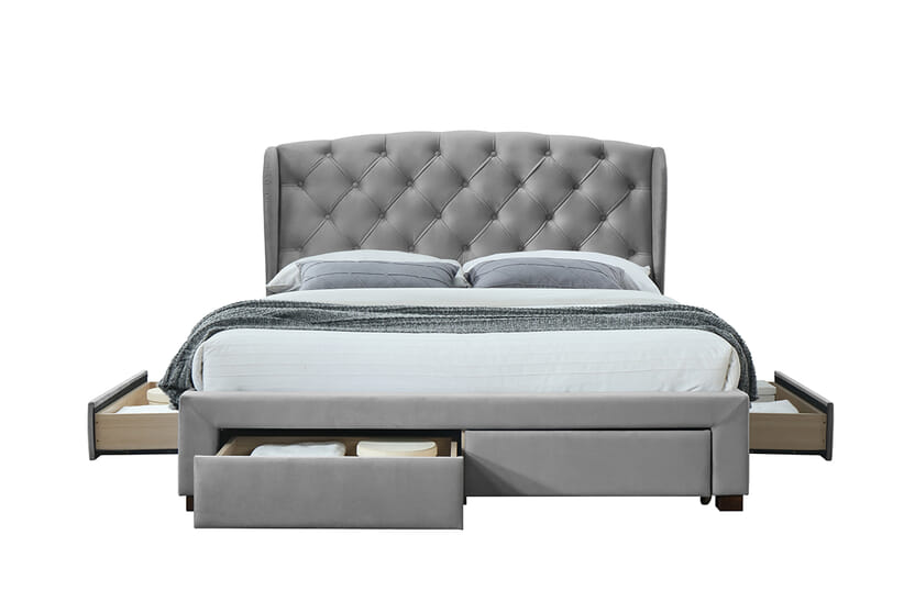 An image for Hope Grey Velvet Storage Bed