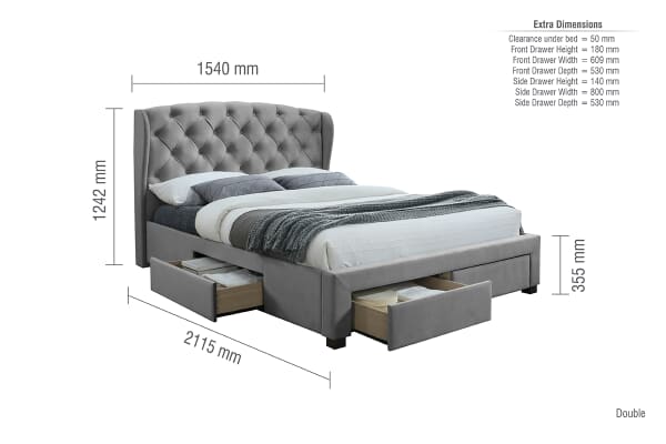 An image for Birlea Hope Grey Velvet Storage Bed