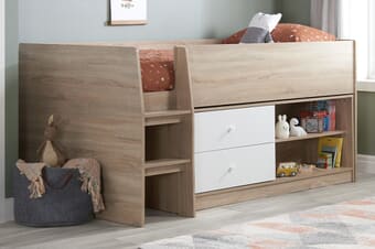 A product image for the Leyton Kids Storage Cabin Bed
