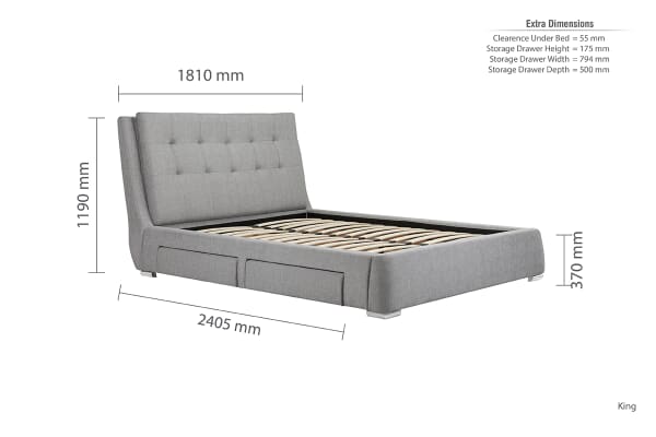 An image for Birlea Mayfair Grey 4 Drawer Storage Bed