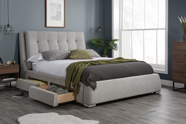 An image for Birlea Mayfair Grey 4 Drawer Storage Bed