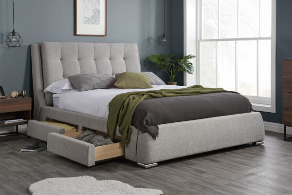 An image for Birlea Mayfair Grey 4 Drawer Storage Bed