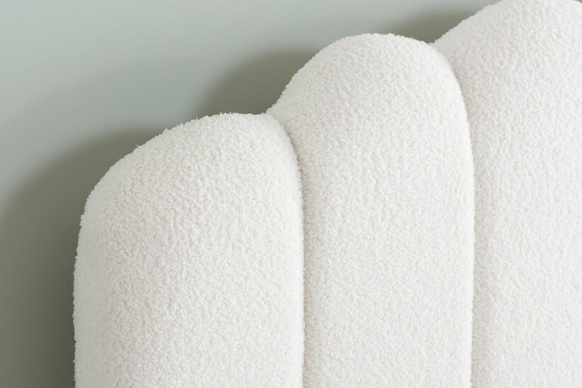 An image for Monaco White Fabric Ottoman Bed