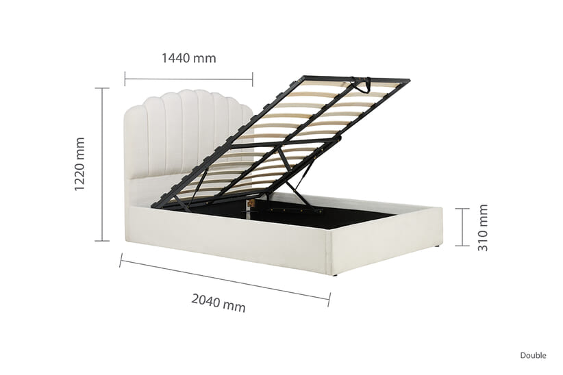 An image for Monaco White Fabric Ottoman Bed