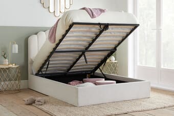 A product image for the Monaco Fabric Ottoman Bed
