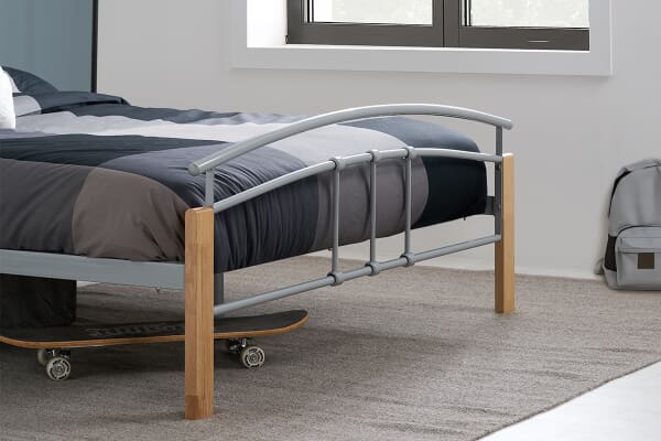 An image for Birlea Tetras Silver Metal Bed