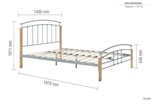 An image for Birlea Tetras Silver Metal Bed
