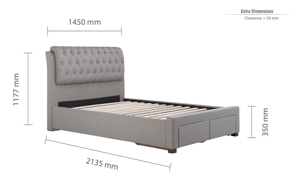An image for Birlea Valentino Fabric 2 Drawer Storage Bed