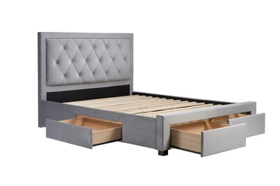 An image for Woodbury Grey Fabric 4 Drawer Storage Bed