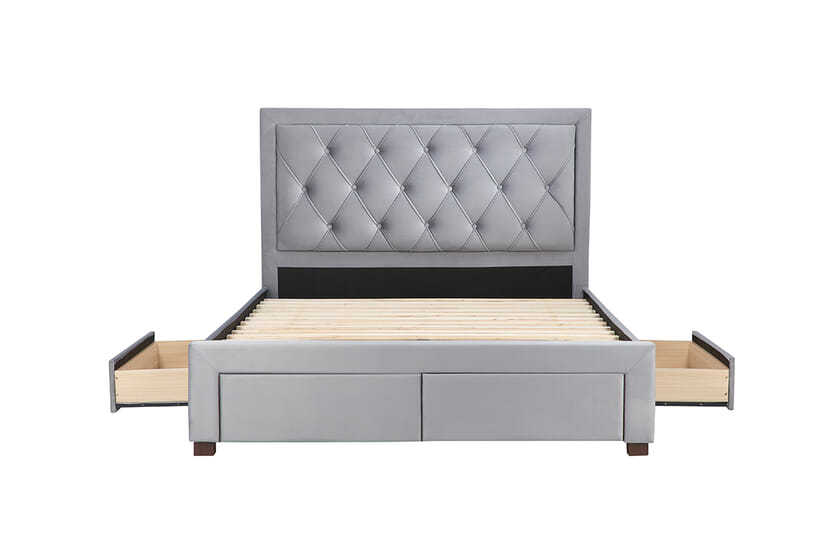 An image for Woodbury Grey Fabric 4 Drawer Storage Bed