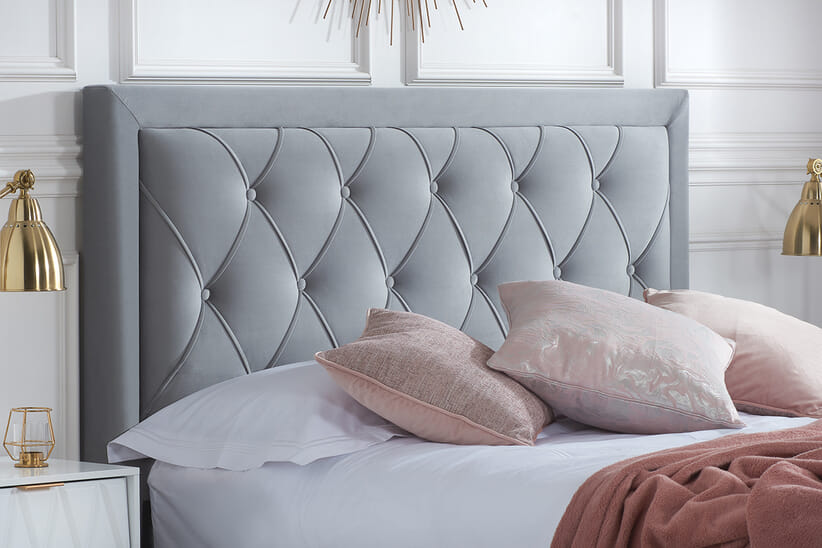 An image for Woodbury Grey Fabric 4 Drawer Storage Bed