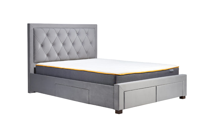An image for Woodbury Grey Fabric 4 Drawer Storage Bed