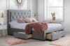 Woodbury Grey Fabric 4 Drawer Storage Bed