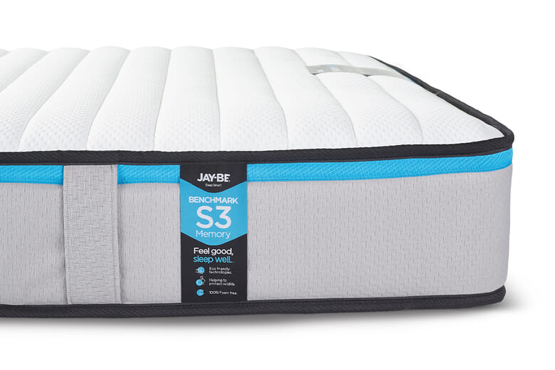Product photograph of Single 3 X 6 3 - Jay-be Benchmark S3 Memory Eco Friendly Mattress from Mattressnextday